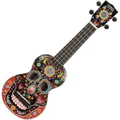 Mahalo Soprano ukelele - MA1SK/BK - Art Series - Skull motief - Met draagtas