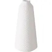 Boltze Moderne witte conische vaas van keramiek met wafelstructuur