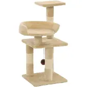 Möbelando Kattenkrabpaal met sisal krabpalen 65 cm beige