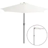 vidaXL Balkonparasol half met aluminium paal 270x144 cm zandkleurig