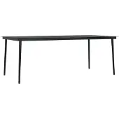 vidaXL Tuintafel 200x100x74 cm staal en glas zwart