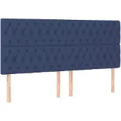 vidaXL Hoofdbord blauw 180x7x118/128 cm stof