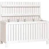 vidaXL Tuinbox 115x49x60 cm massief grenenhout wit