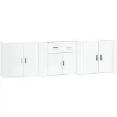 vidaXL Dressoirs 3 st bewerkt hout wit