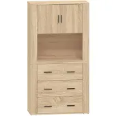 vidaXL Hoge kast bewerkt hout sonoma eikenkleurig