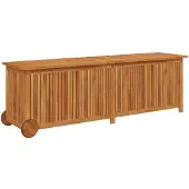 vidaXL Tuinbox met wieltjes 150x50x58 cm massief acaciahout