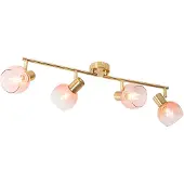 QAZQA Art Deco spot goud met roze glas 4-lichts - Vidro