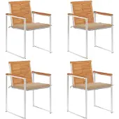 vidaXL Tuinstoelen 4 st met kussens massief acaciahout