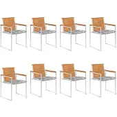 vidaXL Tuinstoelen 8 st met kussens massief acaciahout