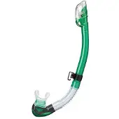 Tusa Hyperdry Elite II – Premium snorkel met droogtop systeem en hypoallergene siliconen mondstuk – Lichtgroen/Transparant – SP0101 EG