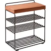 Maze Lower East Seat rek-kruk 50x28x58 cm Black-cognac leather