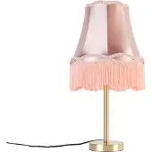 QAZQA Klassieke tafellamp messing met granny kap roze 30 cm - Simplo