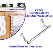 Löwenthal 2-Stuks Telescopische RVS Kastdeur Handdoekrek