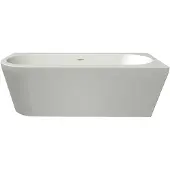 Xenz Charley half vrijstaand bad acryl 180x80x60cm rechts wit mat met waste wit mat