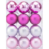 Casaria Kerstballen 24 stuks Roze