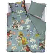 Beddinghouse Dekbedovertrek Partout des Fleurs Green Satijn-140 x 200 / 220 cm | 1-Persoons