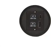Bachmann PIX stopcontact met USB A/C zwart