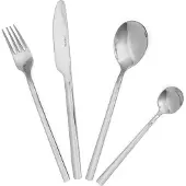 Homla Aperi Bestek Bestekset - Zes Lepels Zes Vorken Zes Messen Zes Lepels - Lange Slanke Handgreep Vaatwasmachinebestendig Zilver 24-delig