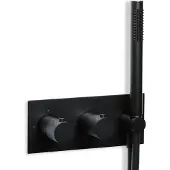 BLUE LABEL Brondby Facet Inbouwthermostaat - Mat Zwart - Kranen, Badkranen, Inbouw Badkranen - 8711802005347