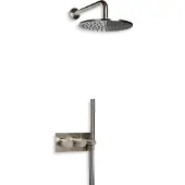 BLUE LABEL Brondby Facet Inbouw Douchesysteem - Geborsteld Nikkel PVD - Messing - Kranen, Douchekranen, Douchesets, Inbouw Douchesets - 8711802005392 - Kranen, Douchekranen, Douchesets, Inbouw