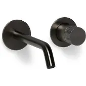 BLUE LABEL Brondby Facet Inbouw Wastafelkraan 18cm - Geborsteld Gunmetal PVD - Messing - Kranen, Wastafelkranen, Inbouw Wastafelkranen - 8711802004517
