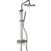 BLUE LABEL Brondby Facet Douchesysteem - Geborsteld Nikkel PVD - Messing - Kranen, Douchekranen, Douchesets, Opbouw Douchesets, Stortdouches - Kranen, Douchekranen, Douchesets, Opbouw douchesets,