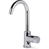BLUE LABEL Brondby Facet Wastafelkraan Hoog C-uitloop - Chroom - Zonder Waste - Messing - Kranen, Wastafelkranen, Opbouw Wastafelkranen