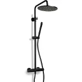 BLUE LABEL Brondby Facet Douchesysteem - Mat Zwart - Messing - Kranen, Douchekranen, Douchesets, Opbouw Douchesets, Stortdouches - 8711802004722 - Kranen, Douchekranen, Douchesets, Opbouw douchesets,