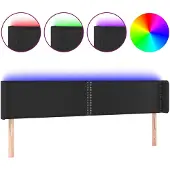 vidaXL Hoofdbord LED 203x16x78/88 cm kunstleer zwart