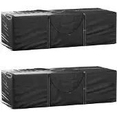 vidaXL Opbergtassen tuinkussens 2 st 135x40x55 cm polyetheen zwart