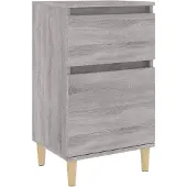 vidaXL Nachtkastje 40x35x70 cm bewerkt hout grijs sonoma eikenkleurig