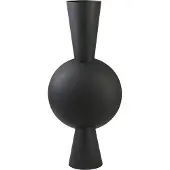 Light & Living Vaas Kavandu - Zwart - 37.5x22x81cm - Metaal - Modern - Bloemenvaas - Woondecoratie - Decoratieve vaas voor woonkamer of slaapkamer