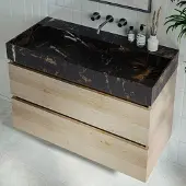 Fontana Portoro Gold badkamermeubel beach eiken 100cm zonder kraangat