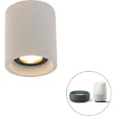 QAZQA Smart ronde plafondspot beton incl. Wifi GU10 - Deep