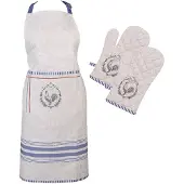 Clayre & Eef Keukenschort en ovenwant set van 3