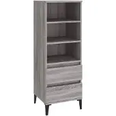 vidaXL Hoge kast 40x36x110 cm bewerkt hout grijs sonoma