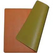 Wicotex Wicotex-Placemats kunstleer oranje - pistache Moon dubbelzijdig 12 stuks