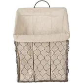 Clayre & Eef Opbergmand 23x9x37 cm Bruin Beige Ijzer Textiel Mand Bruin Mand