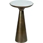 Starfurn Bijzettafel Essy White marble | 38 cm (Goud, 38x38x60 diameter: 38cm)