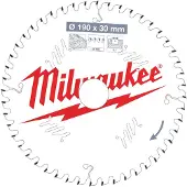 Milwaukee CIRKELZAAGBLAD HOUT 190 X 30 X 2,1 THIN KERF ATB 48T +10ø