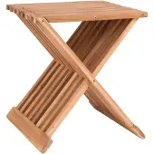 Ebuy24 Kruk Erto teakhout | hout naturel 35x40x45 cm krukjes | NADUVI