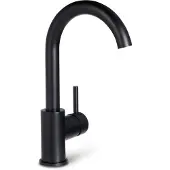 BLUE LABEL Brondby XL Wastafelkraan Hoog C-uitloop - Mat Zwart - Zonder Waste - Messing - Kranen, Wastafelkranen, Opbouw Wastafelkranen