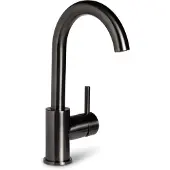 BLUE LABEL Brondby XL Wastafelkraan Hoog C-uitloop - Geborsteld Gunmetal PVD - Zonder Waste - Messing - Kranen, Wastafelkranen, Opbouw Wastafelkranen
