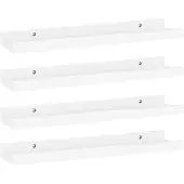 vidaXL Wandschappen 4 st 40x9x3 cm hoogglans wit