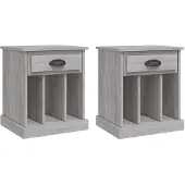 vidaXL Nachtkastjes 2 st 43x36x50 cm grijs sonoma eikenkleurig