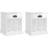 vidaXL Nachtkastjes 2 st 43x36x50 cm hoogglans wit
