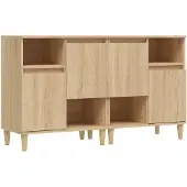 vidaXL Dressoirs 2 st 60x35x70 cm bewerkt hout sonoma eikenkleurig