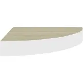 vidaXL Hoekwandschap 35x35x3,8 cm MDF eikenkleurig en wit