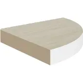 vidaXL Hoekwandschap 25x25x3,8 cm MDF eikenkleurig en wit