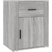 vidaXL Nachtkastje 50x36x60 cm bewerkt hout grijs sonoma eikenkleurig